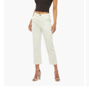 White Cream Cropped Jean Pants